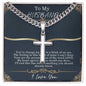 Artisan Cross Necklace For My Husband on Cuban Chain w/ MC