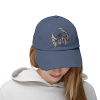 Load image into Gallery viewer, Mother Dragon Symbol Unisex Distressed Cap
