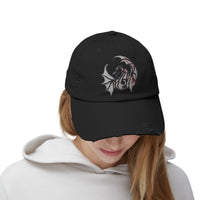 Load image into Gallery viewer, Mother Dragon Symbol Unisex Distressed Cap
