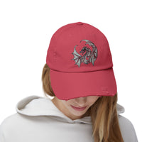 Load image into Gallery viewer, Mother Dragon Symbol Unisex Distressed Cap
