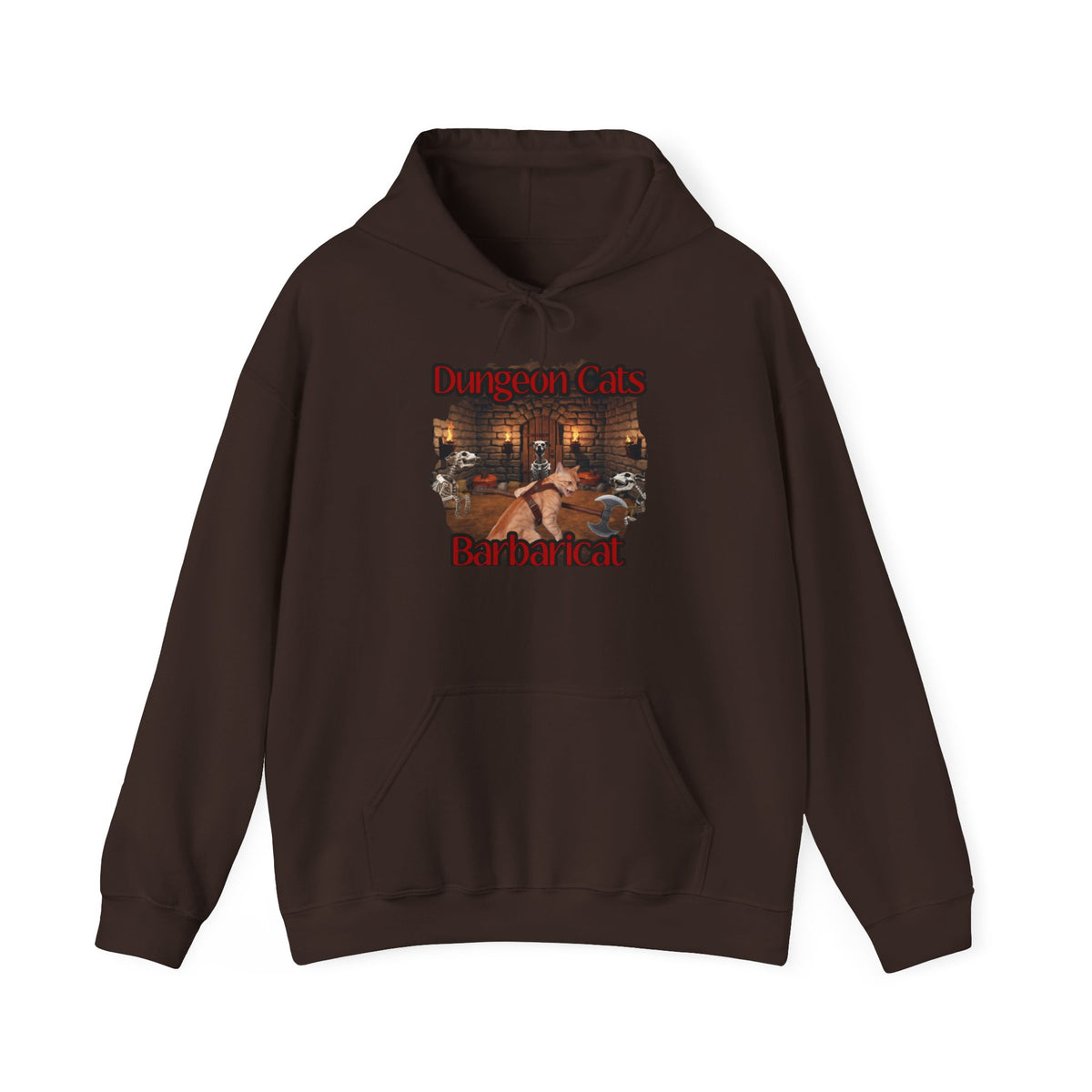 Dungeon Cats: Barbaricat Unisex Heavy Blend™ Hooded Sweatshirt