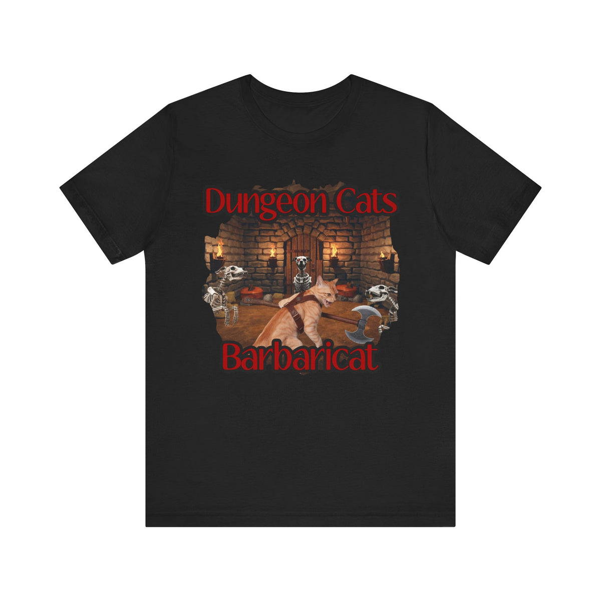 Dungeon Cats: Barbaricat Unisex Jersey Short Sleeve Tee